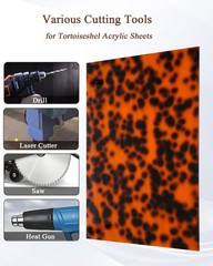 3 PCS 8×12 Inch 1/8 Tortoise Shell Cast Acrylic Sheets Leopard Pattern Laser