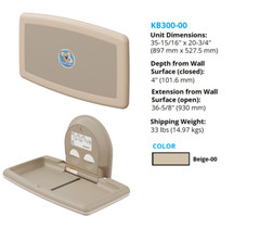 KOALA KARE® KB300-00 Baby Changing Station Beige Surface Mounted Horizontal
