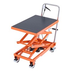 47.2″ Hydraulic Lift Table Manual Double Scissor Lift Cart 500 lbs Non-slip Pad