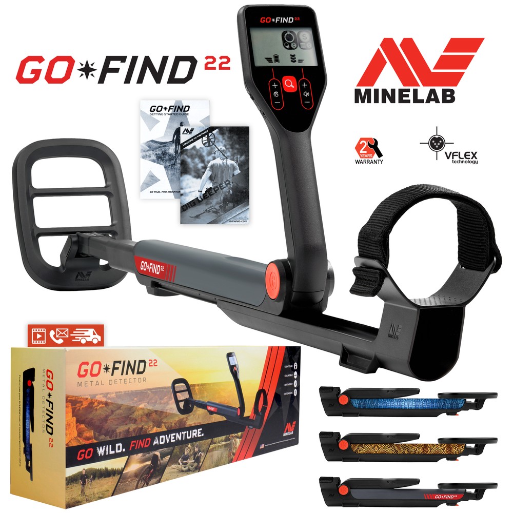 Minelab GO-FIND 22 Metal Detector with 8″ inch 7.8 kHz Waterproof Search Coil