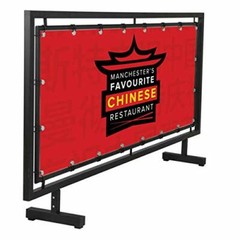 Street Barrier Crowd Control Security Sidewalk Advertising Banner 65×24 Black