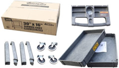 2-Shelf Utility Polypropylene Cart 500 lb Heavy Duty Rolling Plastic 16*30″ Cart