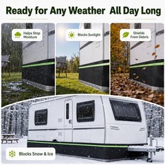 RV Skirting, Easy Installation 360-Degree Mobile Home Skirting with Stainless