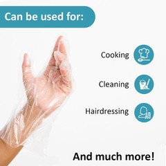 100Pcs Disposable Gloves Transparent Disposable Plastic Gloves Food Grade Kitche