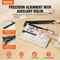 VEVOR Paper Cutter Guillotine Trimmer 15″ 16 Sheets Cutting Capacity Metal Base