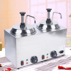 1600W Commercial Hot Fudge Warmer Nacho Cheese Sauce Warmer w/ Pump Dispenser US