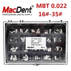 Dental Orthodontic Bands With Buccal Tube 1st Molar Roth/MBT 022″ 16#-35 MacDent