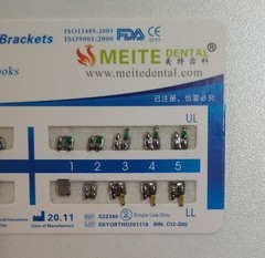 100 Sets Dental Orthodontics MIM Monoblock Metal Brackets Mini MBT 022 345 hooks