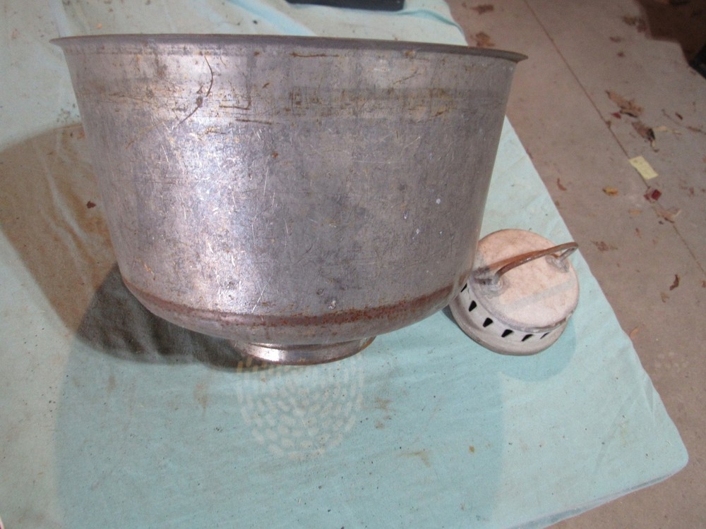 Vtg 14″ Galvanized Steel Milk Strainer Filter Sieve 3pc Lot Antique Steampunk F6