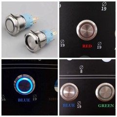 19mm Tri-color High Head+Ring LED 2NO2NC Stainless steel Anti-vandal Push button
