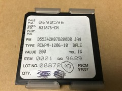 (3 PC) DALE D55342K07B200DR Thick Film Resistors – SMD 1206 200 1%