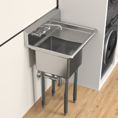29 in. x 22 in. Stainless Steel Sink. 16 in. x 14 in. Bowl and Right Drainboard