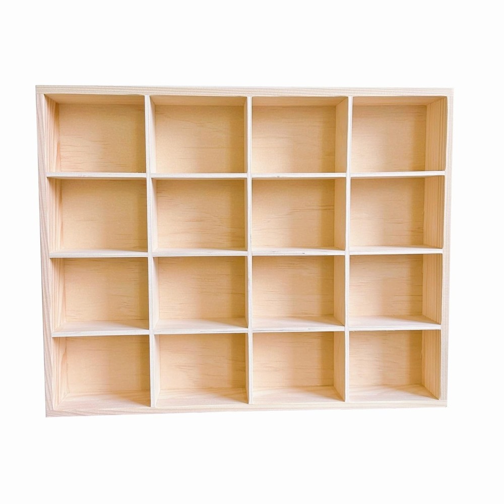 1 Pcs 13.4”x10.6”x2” Wooden Storage Divider Box Showcase Display Organizat…