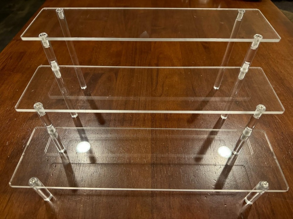 3 Tier Acrylic Display Risers, Large Perfume Organizer 8.5 x 11.8 x 5.9 inches