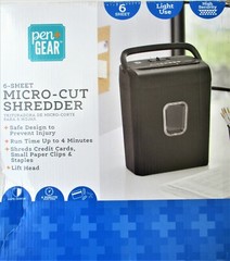 Pen+Gear Paper Shredder 6-Sheet Micro Cut Credit Card, CD, DVD Shredding Machine