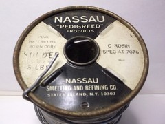 Nassau Pedigreed Pure Water White Rosin Core Spec 7076 Solder