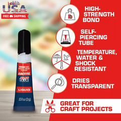 Super Glue Liquid, Clear, 0.07 Fl Oz Tube, 2 Pack – Superglue for Plastic, Wood,