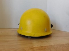 Vintage SuperGlas Fibre Metal Fiberglass Duck Bill Hard Hat USA Yellow, 4/56