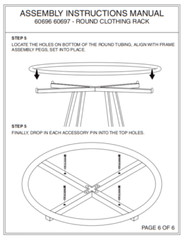 Black & Chrome 36″ Round Clothing Rack Height 48 – 72″ H Leveler Glides Garment