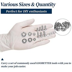 1410PCS M3 Hex Button Head Socket Cap Bolts Screws Washers Nuts Assortment Kits