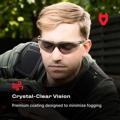 NoCry Lightweight Tinted Safety Glasses with UV 400 One Size,