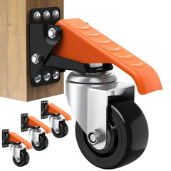 Workbench Casters Wheels Kit Retractable Casters Set of 4, 920Lbs | 3″ Extra Hea