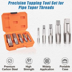 5-Piece NPT Pipe Tap Set, NPT Tap and Die Set with 1/8″, 1/4″, 3/8″, 1/2″ and