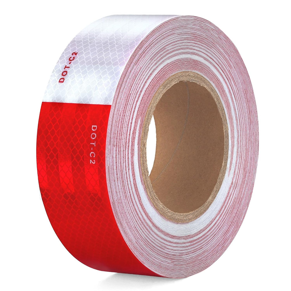 DOT-C2 Reflective Tape 2 Inch X 30 Feet Red White Conspicuity Safety