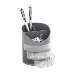 Realspace® 6-Compartment Desk Organizer With , 4-3/4″H x 4-3/4″W x Gray