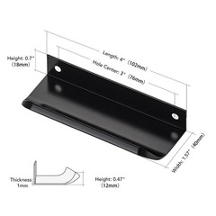 Matte Black Cabinet Handles Finger Edge Pulls 4 Inch CC 10 Pack | Low-Profile…