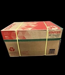 Staples- Recycled Copy Paper 8.5″x 11″ Letter Size, 10 Reams ***