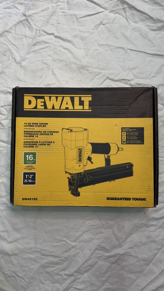 DEWALT DW451S2 16 Gauge Pneumatic Wide Crown Lathing Stapler – Staple FREE SHIP