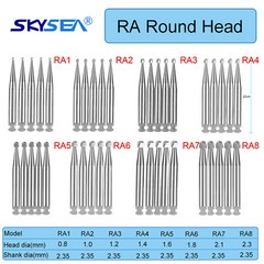 5pcs Dental Round Carbide Bur RA 1# -RA 8# for Slow Speed Latch Type Handpiece