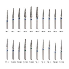 50pcs Dental Turbine Diamond Burs FG For High Speed Handpiece Friction Grip Burs