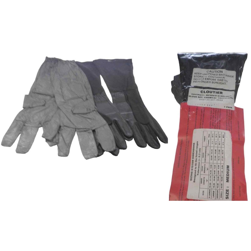 Government Military Issue MED Chemical Protective Glove Shells & Inserts, 1 Pair