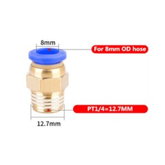 10 Male Straight Connector Tube OD 5/16″ (8mm) X NPT 1/4 PU Air Push In Fitting