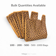 Leopard Print T Shirt Bags 11.5 x 6 x 21 Plastic Retail Checkout Bags HDPE