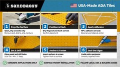 Sandbaggy ADA Warning Pads (USA MADE) – Yellow Surface Mount Truncated Dome Mats