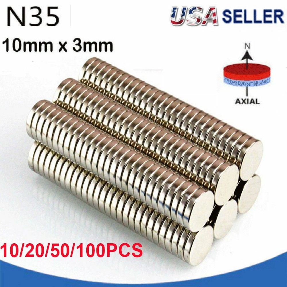 10 50 100 Pcs N35 Super Strong Round Disc 10 x 3mm Magnets Rare Earth Neodymium