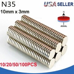 10 50 100 Pcs N35 Super Strong Round Disc 10 x 3mm Magnets Rare Earth Neodymium