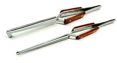 2 Fiber Grip Tweezers Cross Locking Straight & Bent Wire Holding Slotted Tweezer