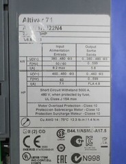 SCHNEIDER TELEMECANIQUE ALTIVAR 71 ATV71HU22N4 AC DRIVE 2.2kW 3HP. WARRANTY