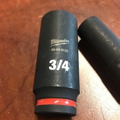 Used 1/2&3/4” Milwaukee SHOCKWAVE Impact Duty 3/8” SAE Deep Impact Rated Socket