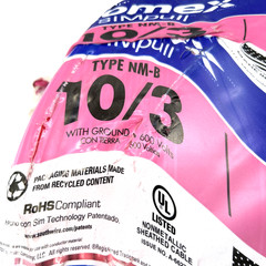 Southwire 100-ft 10 / 3 / Romex SIMpull Solid Indoor CU NM-B Individual pack