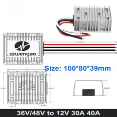 36V 48V to 12V 50A 60A 80A 100A DC Step Down Converter Buck Regulator Golf Cart