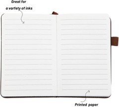 Small Pocket Notebook, Leather Journal Mini (Brown)