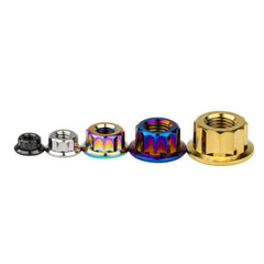 Titanium Nuts Flange Lock Nut for Bike Motorcycl Car Fasteners M5/M6/M8/M10/M12