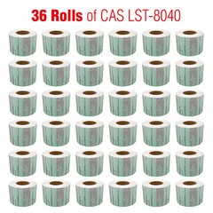CAS LST-8040 Printing Scale Label, 58x60mm, UPC/Safe Handling “36ROLLS” Per Case