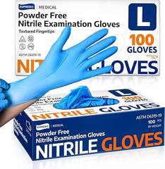 Supmedic Medical Soft Max Nitrile Exam Gloves – 100 Count, Blue