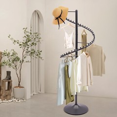 Spiral Rotating Clothes Rack Heavy Duty Garment Rack Bedroom Iron Hanger